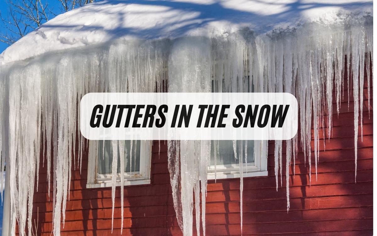 rain gutters in snow